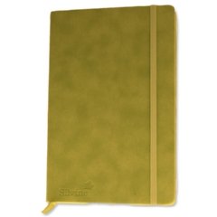 Silvine Executive Soft Feel Notebook Ruled with Marker Ribbon 160pp 90gsm A5 Lime Green Ref 197G