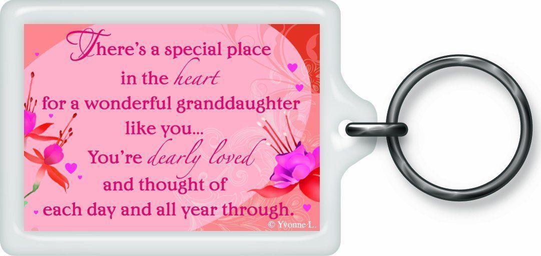 Special Granddaughter Sentimental Keyring - Birthday Christmas Gift