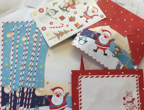 10 Sheet Childrens Christmas Thank You Letters Kit - Santa's Letter Pack