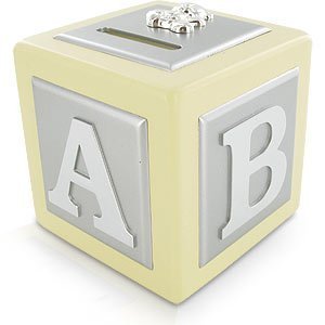 Baby Button Corner Silver Plated Money Box