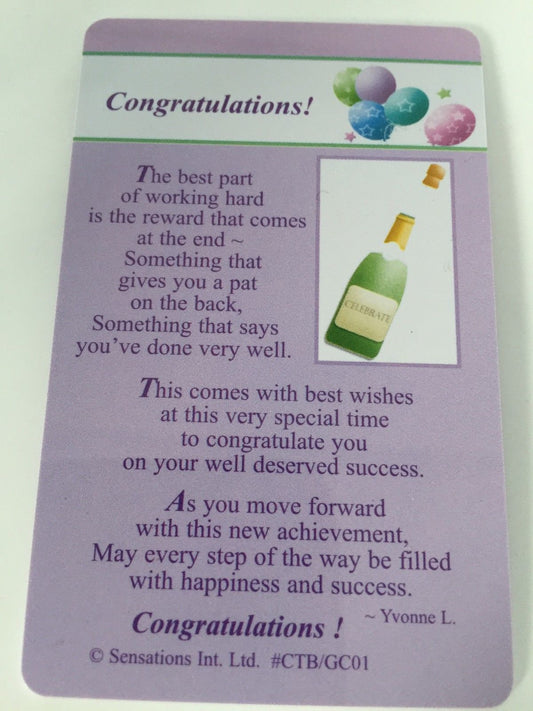 Congratulations... (Sentimental Keepsake Wallet / Purse Card)...