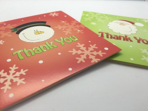 Pack of 20 Christmas Thank You Cards with Envelopes