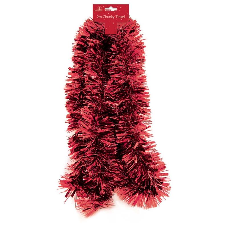 2m Chunky Red Christmas Tinsel