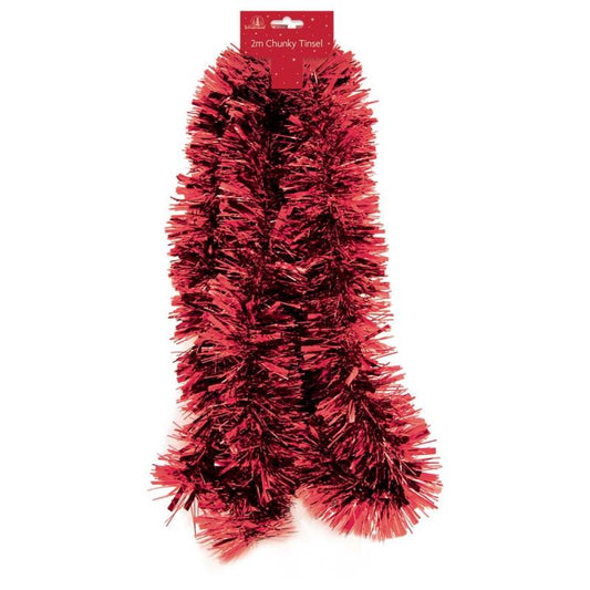 2m Chunky Red Christmas Tinsel