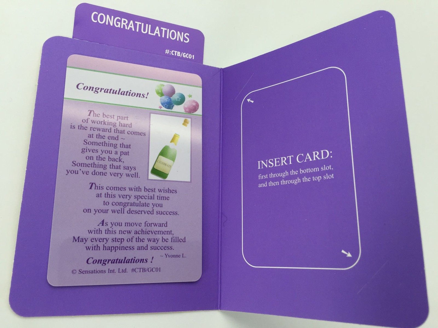 Congratulations... (Sentimental Keepsake Wallet / Purse Card)...