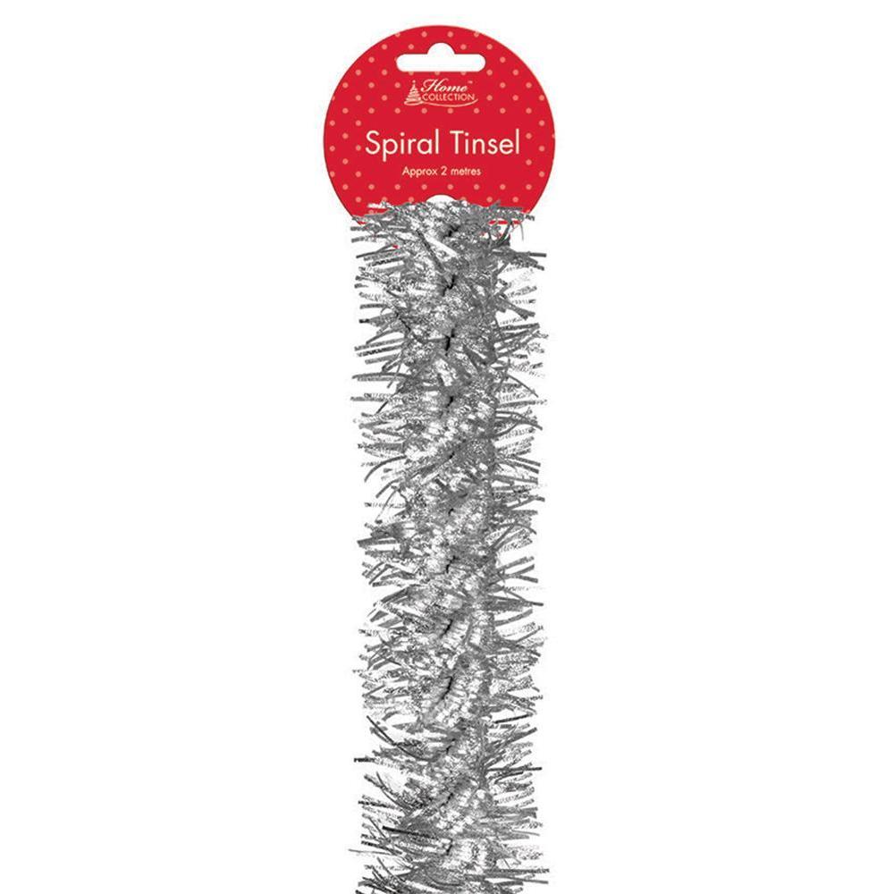 2m Silver Spiral Tinsel