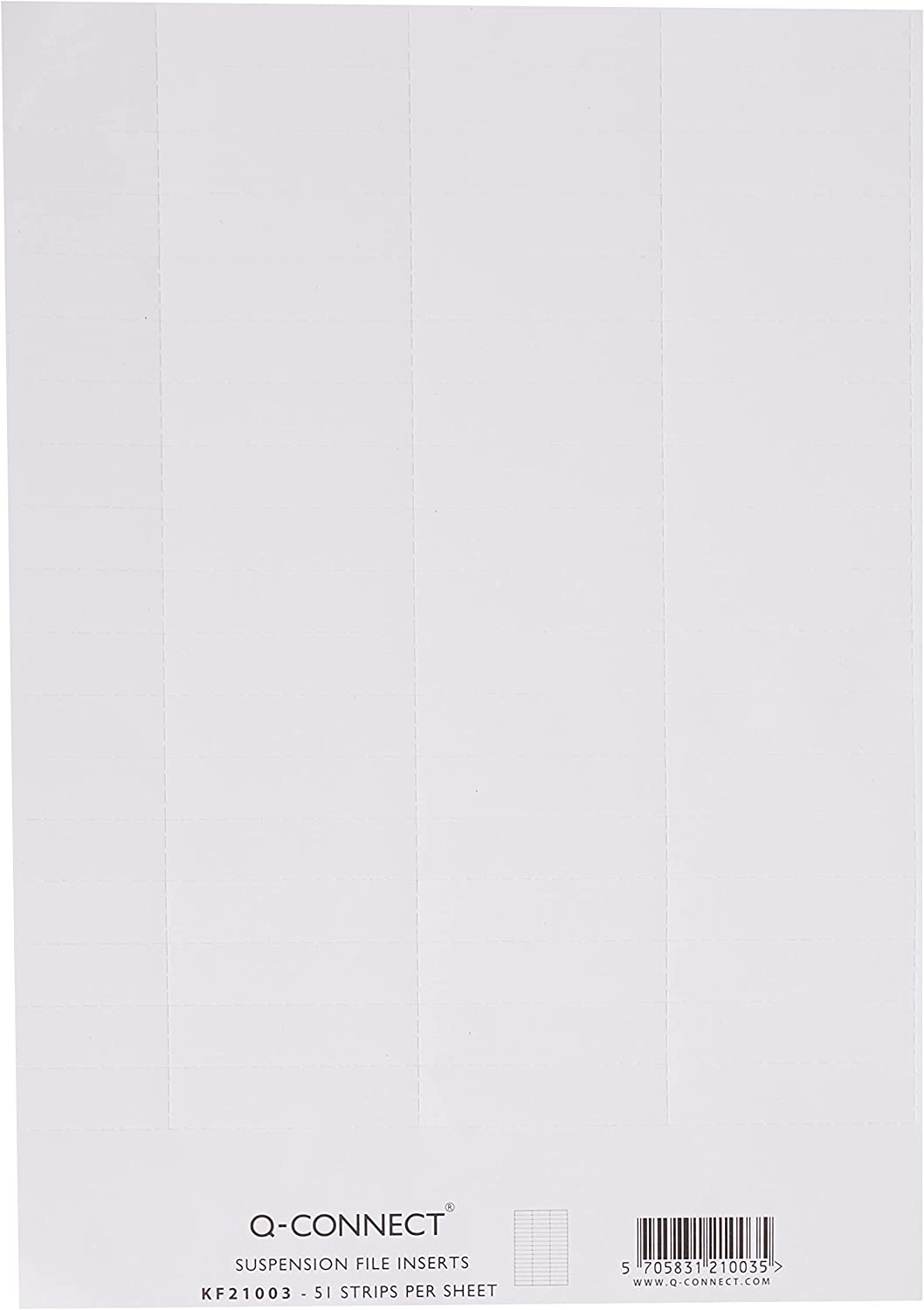 Pack of 51 Strips Insert White Suspension File