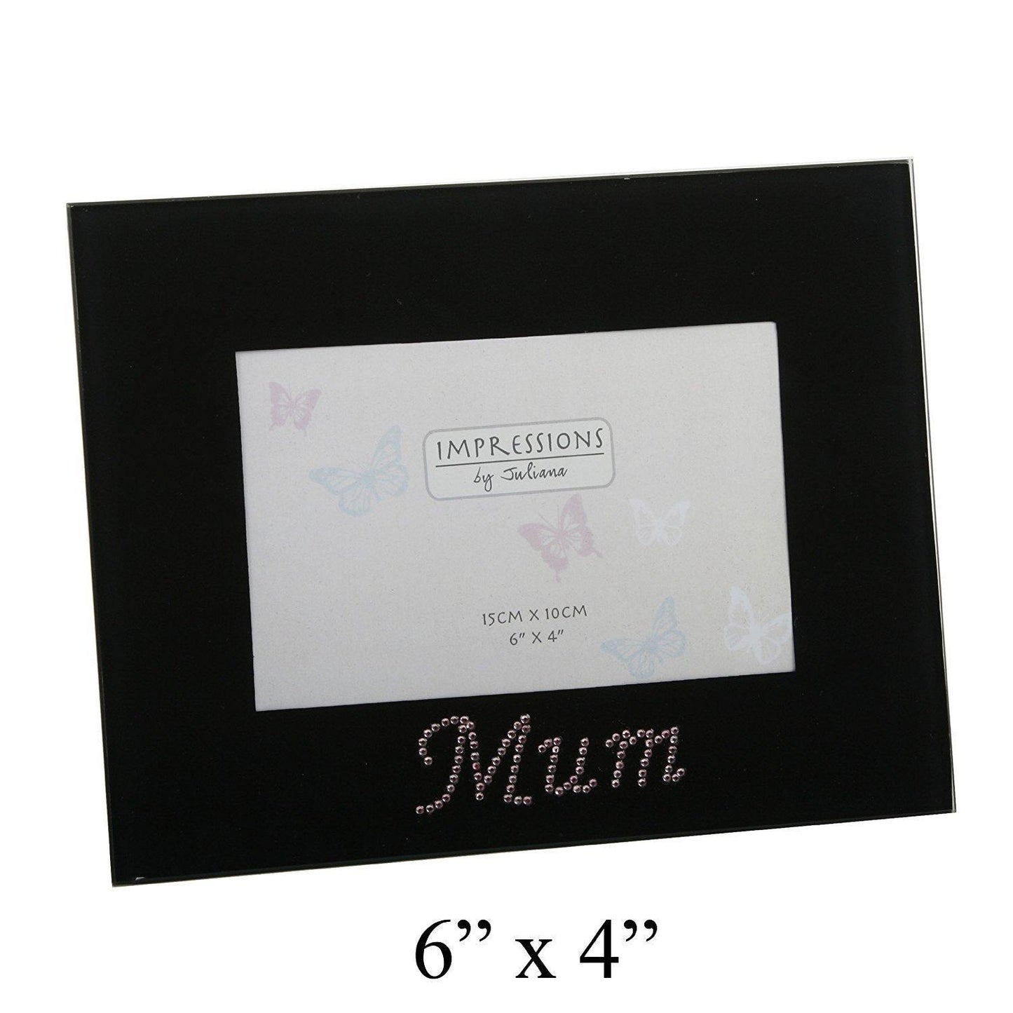 Black Glass Mum Photo Picture Frame 6x4 New