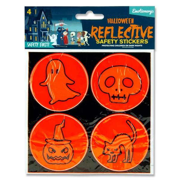 Pack of 4 Halloween High-visibility Reflective Safety Stickers by Emotionery