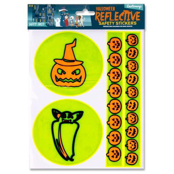 Pack of 4 Halloween High-visibility Reflective Safety Stickers by Emotionery