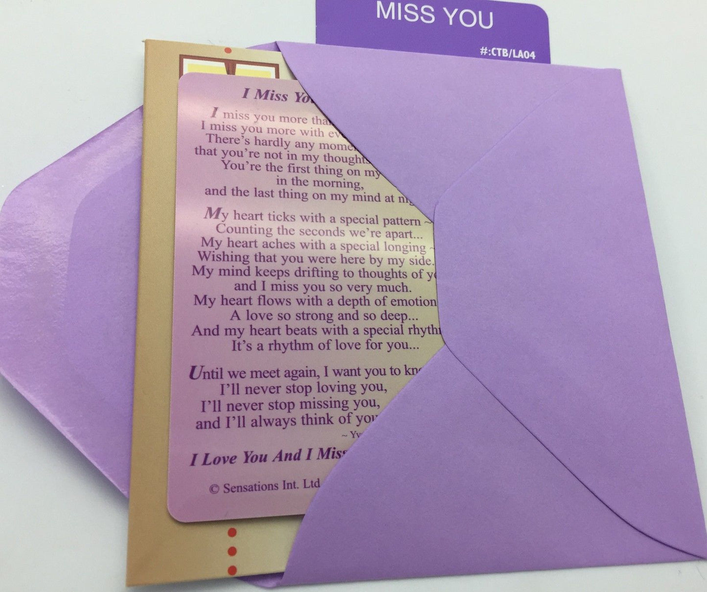 I Miss You So Much Sentimental Keepsake Wallet / Purse Card...