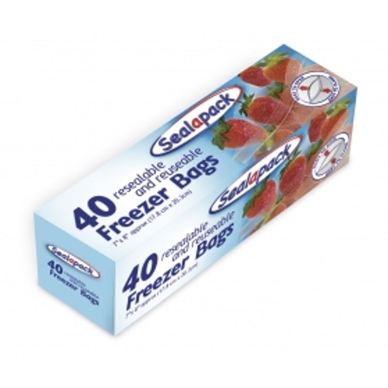 40 Resealable Freezer Bags (178x203mm)