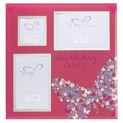 Razzle Dazzle Pink, Birthday Girl Collage Glass Photo Frame