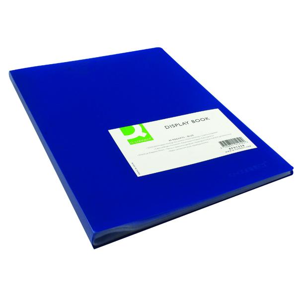 Q-Connect Polypropylene Display Book 40 Pocket Blue KF01259