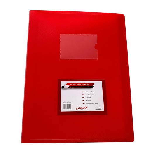 A4 Red Flexible Cover 10 Pocket Display Book