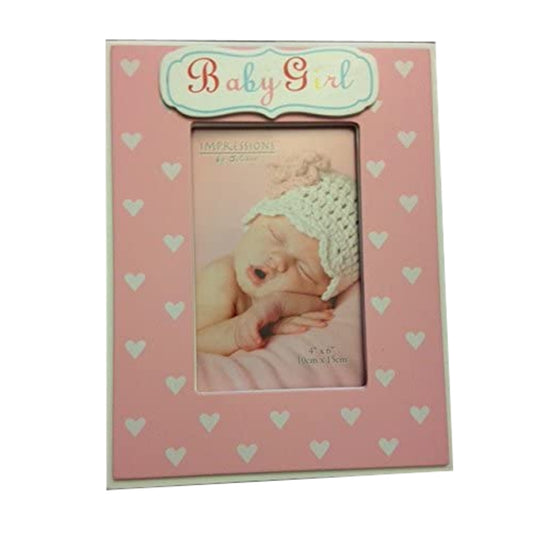 Pink Baby Girl MDF Photo Frame 4" x 6"