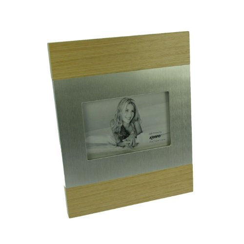 Rocco Maple Wood and Brushed Metal 6x4" Photo Frame