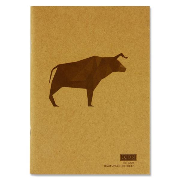 A5 80 Pages 110gsm Animalia Design Kraft Notebook by Icon Art