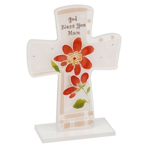 Mum Sentiment Glass Cross 'God Bless you Mum'