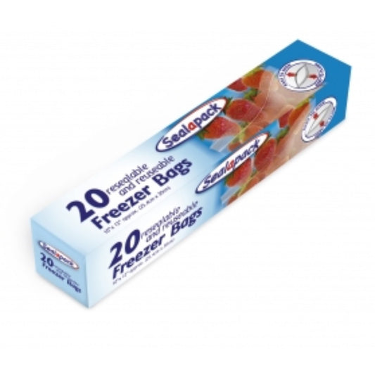 20 Resealable Freezer Bags (254x300mm)