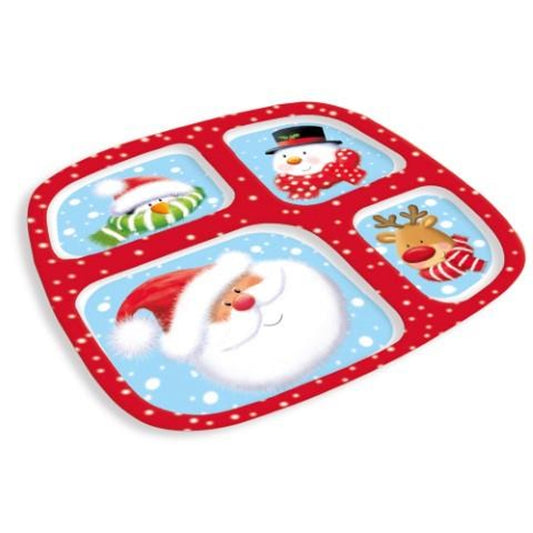 Christmas Melamine 4 Section Tray