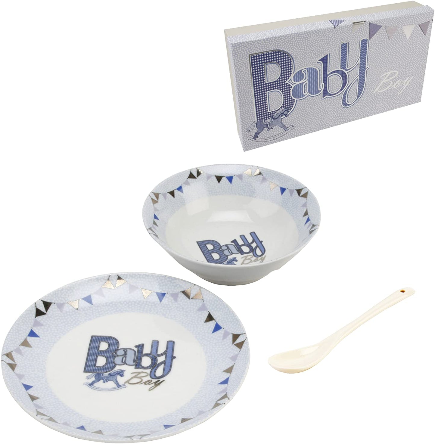 Ceramic Feeding Set Baby Boy Gift