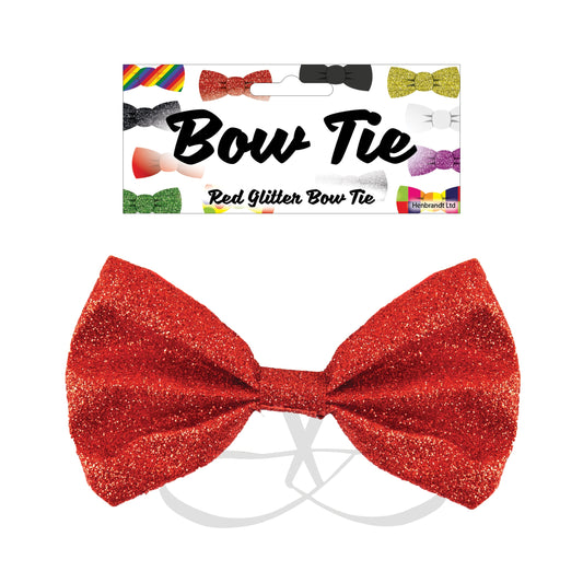 Red Bow Tie Glitter 12 x 7cm