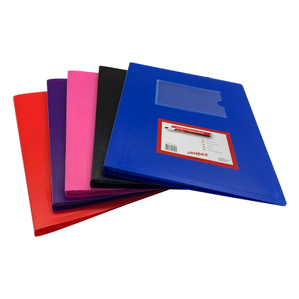 A5 Purple Flexible Cover 20 Pocket Display Book