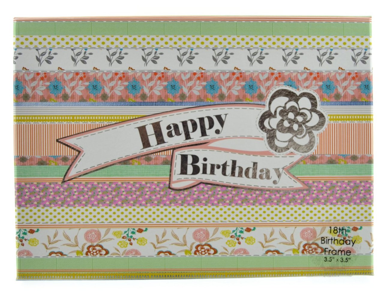 Laura Darrington Patchwork Coll MDF Frame Happy 18th Birthday