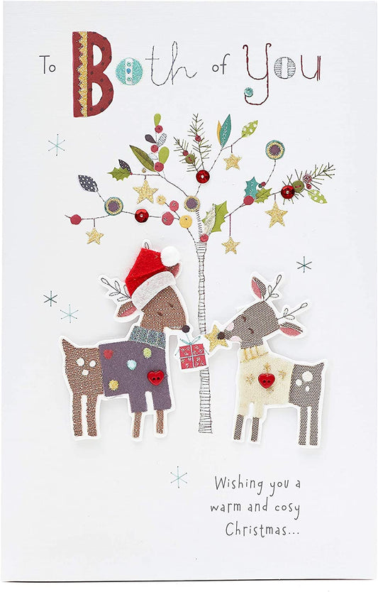 To Both of You Couple Deer Design Christmas Card