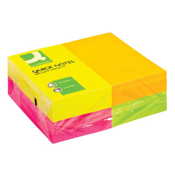 12 x 80 Sheet Quick Notes 76 x 127mm Neon Colour