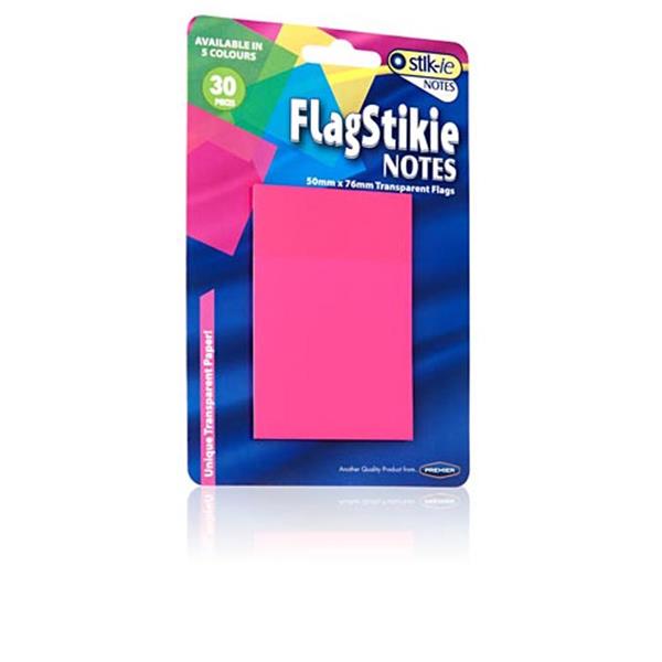 Pack of 30 Piece 50 x 76mm Flag Stikie Notes by Stik-Ie