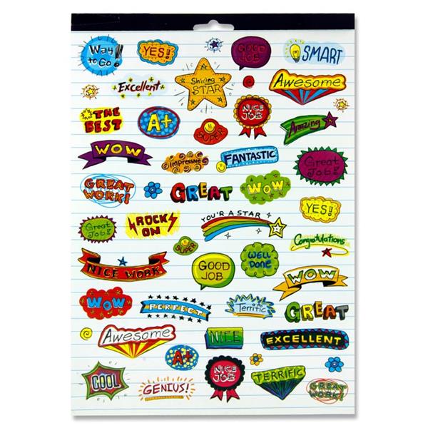 Book of 12 Sheets of 2500+ Deluxe Reward Stickers by Clever Kidz