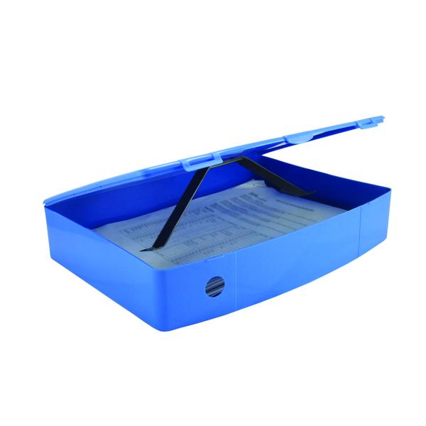 Q-Connect Polypropylene PolyBox File Foolscap Blue