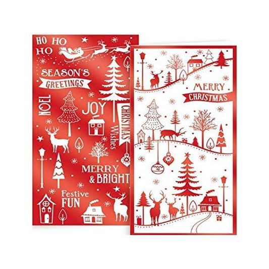 Pack of 12 Kraft Nordic Christmas Portrait Cards