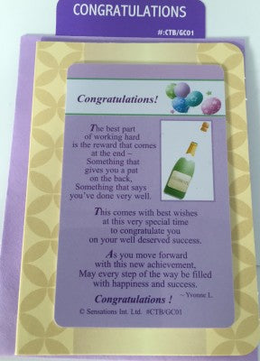 Congratulations... (Sentimental Keepsake Wallet / Purse Card)...