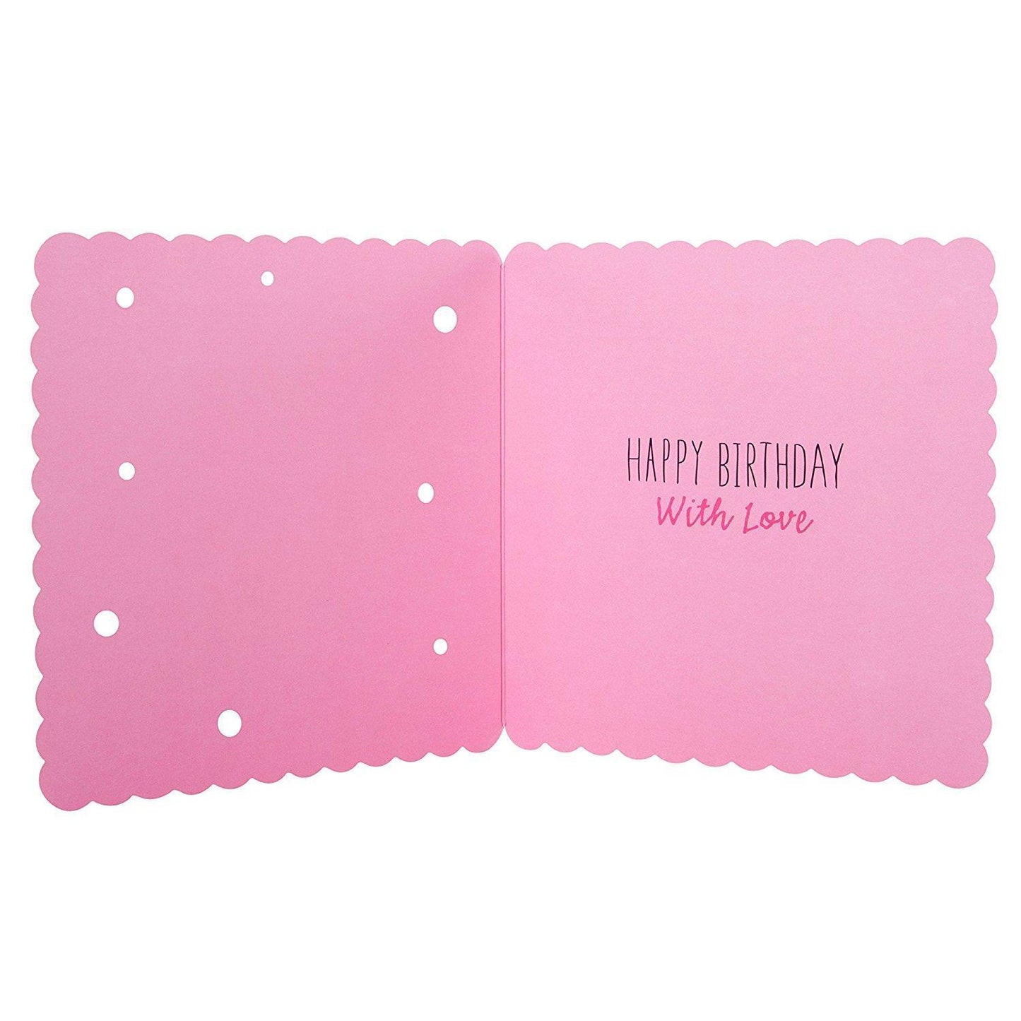 Glitter Finished Die Cut Edge Design Sister Birthday Card