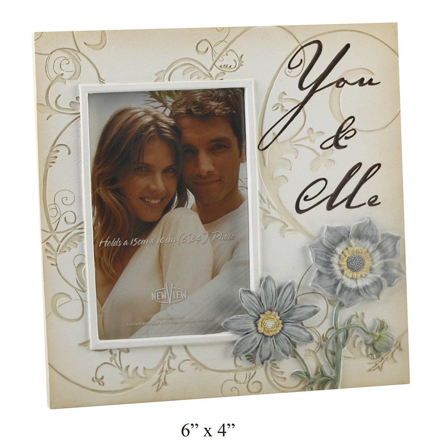 You & Me Colour Etch Sentiment Stone Photo Frame - 6" x 4" (15cm x 10cm)