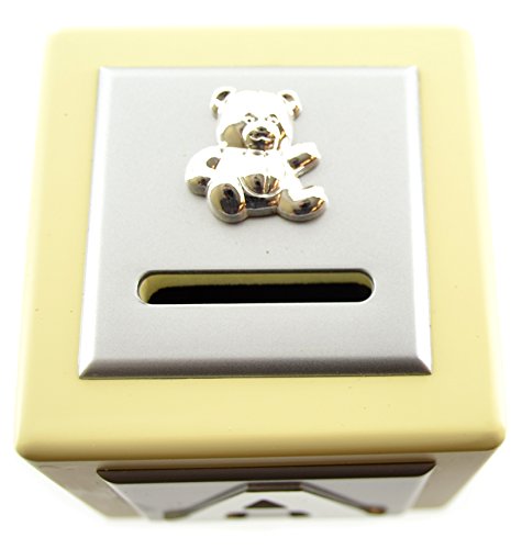 Baby Button Corner Silver Plated Money Box