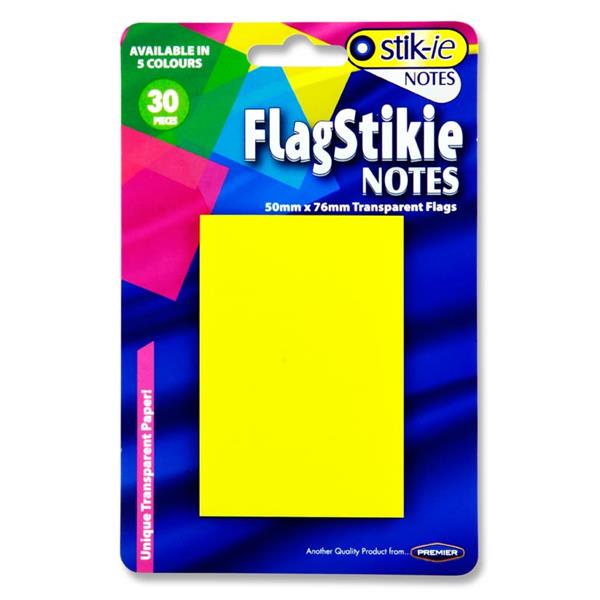 Pack of 30 Piece 50 x 76mm Flag Stikie Notes by Stik-Ie