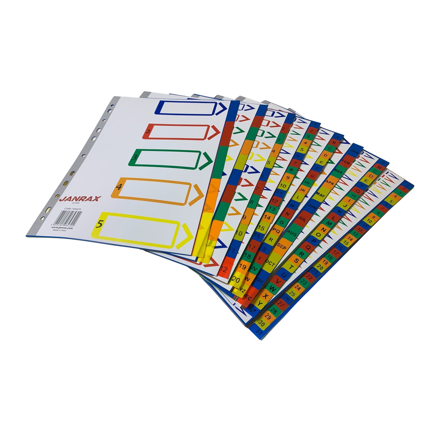 A4 A-Z 20 Part Polypropylene Dividers with Reinforced Index Cover