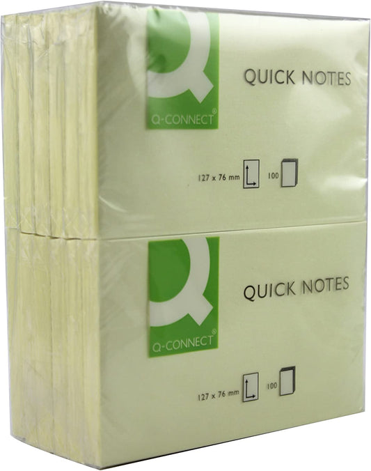 Quick Notes 76 x 127mm Yellow (Pack of 12 x 100 Sheets)