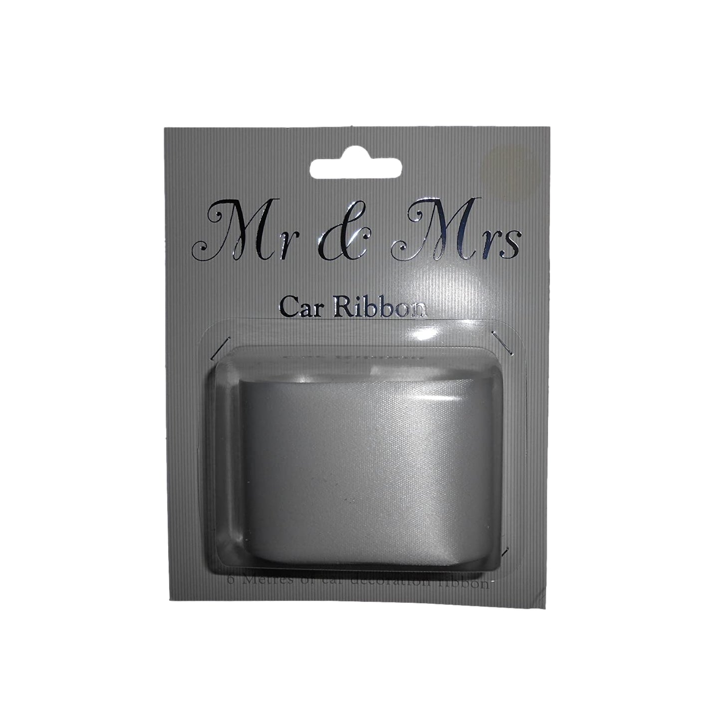 Mr & Mrs Car Ribbon White