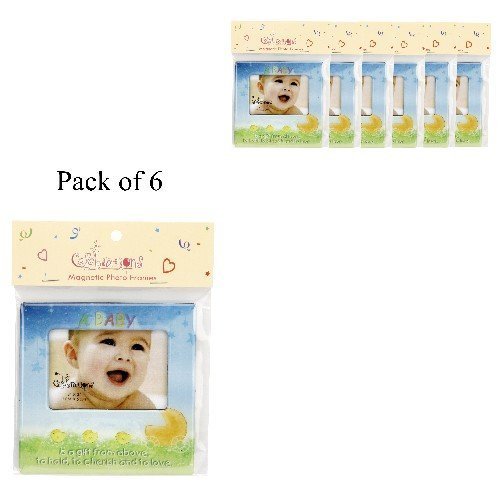 Celebrations Pack 6 Magnetic Frame 3" x 2" - Baby is a Gift