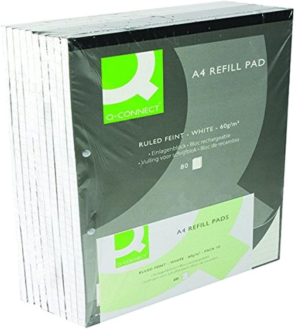 Pack of 10 160 Pages A4 Feint Ruled Headbound Refill Pads