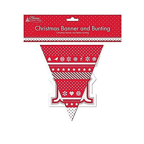 Merry Christmas Banner and Bunting Set for Xmas Parties and Decorations