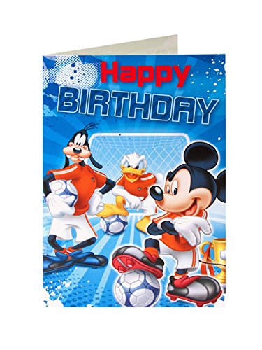 Mickey Mouse Goofy Donald Duck Football Birthday Cards