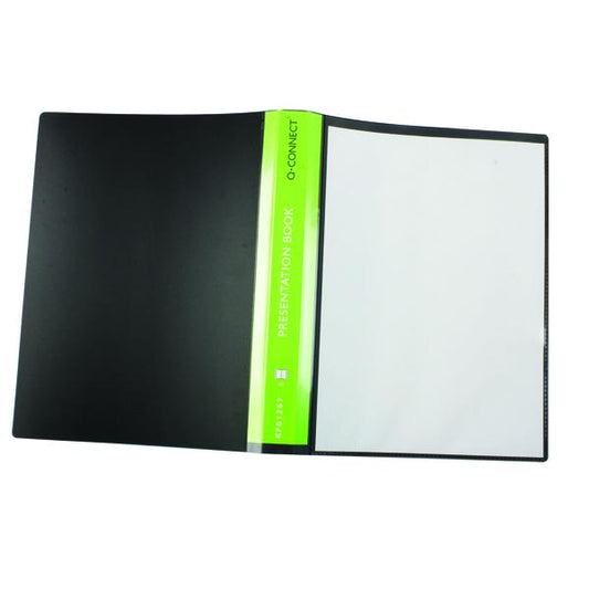 A4 40 Pocket Black Q-Connect Presentation Display Book