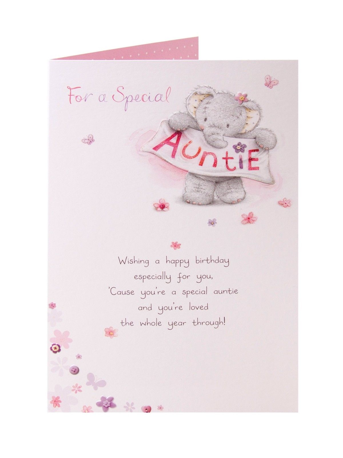 Elliot & Buttons Cute Auntie Birthday Card