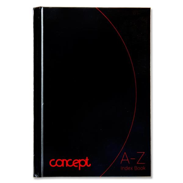 A6 192 Pages A-Z Index Hardcover Book by Concept